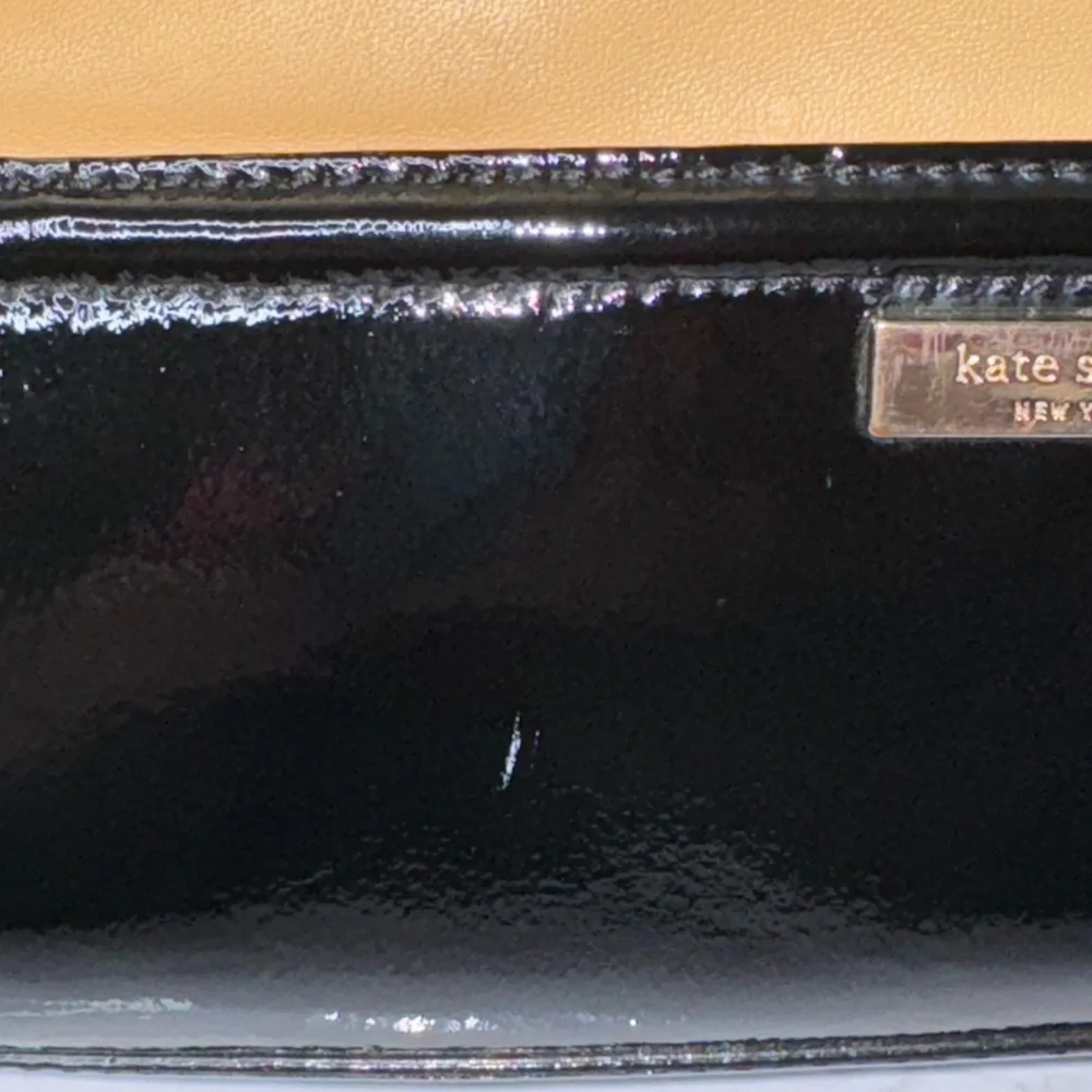 Vintage KATE SPADE Chelsea Park Porter Satchel/Shoulder in beige & black Leather